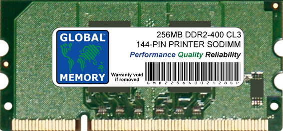 256MB DDR2 144-PIN SODIMM MEMORY RAM FOR PRINTERS (CC415A , CLP-MEM202 , 311-9272 , CB423A , MDDR2-256)